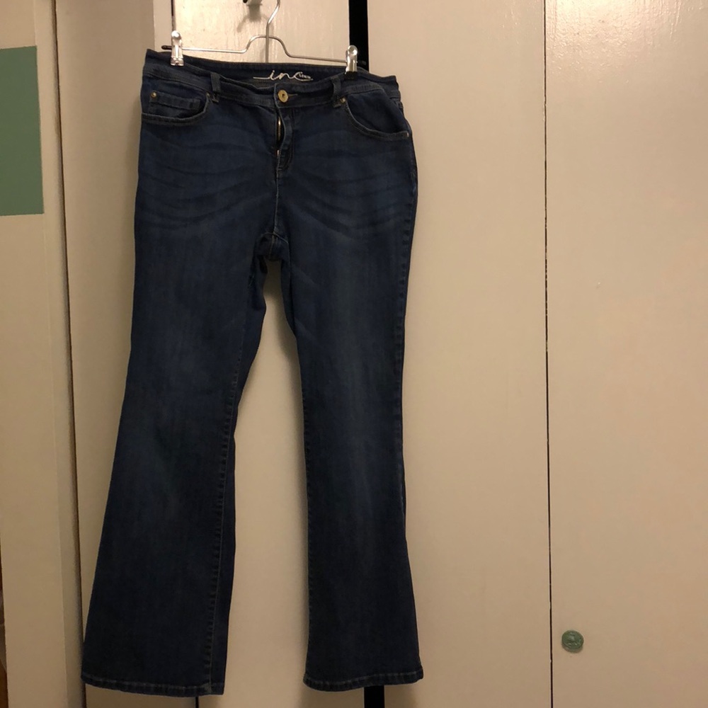 Size 12 INC Boot leg, curvy, stretch jeans.